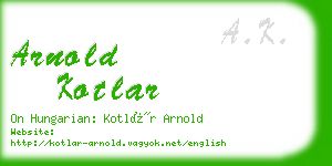 arnold kotlar business card